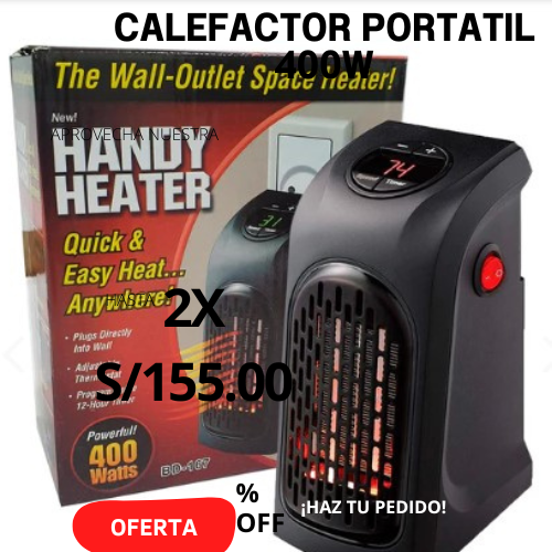 CALEFACTOR PORTATIL HEANNDY HEATE 400W +DELIVERY GRATIS