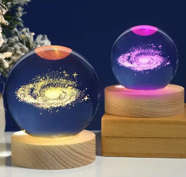 ESFERA DE CRISTAL 3D MAGICA LAMPARA GALAXIA+DELIVERY GRATIS